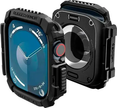 Zdjęcie produktu dla Spigen Rugged Armor, Etui, Smartwatch, Czarny, Apple, Apple Watch 10 (42mm), Termoplastyczne elastomery poliuretanowe (TPU)