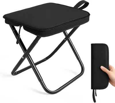 Imagen del producto de Silla plegable de acero, con capacidad de carga de 120 kg, ligera, ideal para camping y viajes