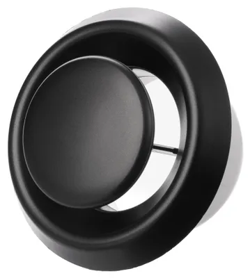 Productafbeelding van Anemostaat rond, ventilatierooster met montagering, diameter 100 mm, antraciet