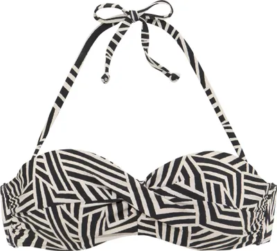 Produktbild von LASCANA Bügel-Bandeau-Bikini-Top Cleo schwarz-creme Größe 34 Cup E