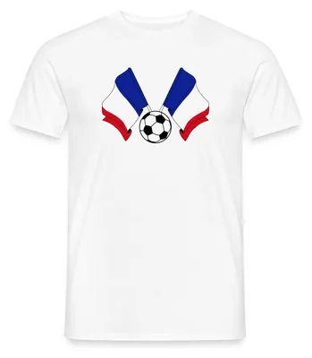 Produktbild von Spreadshirt Frankreich Flaggen | Frankreich Fußball Männer T-Shirt, S, Weiß