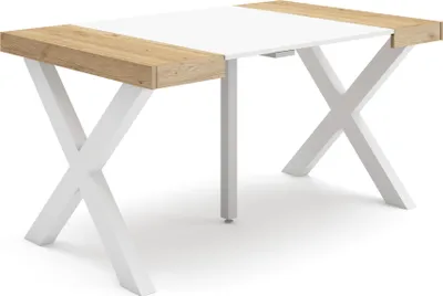 Immagine prodotto di TAPA Consolle allungabile, 140x90x73cm, Per 6 persone, Gambe in legno, Rovere e Bianco
