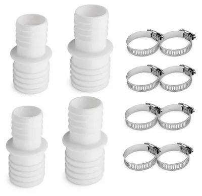 Productafbeelding van Poolslangkoppeling, 32 naar 38 mm, 2 stuks, met 4 roestvrijstalen slangklemmen