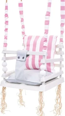 Zdjęcie produktu dla Love Gifts® Siedzisko do huśtawki zewnętrznej - huśtawka dla niemowląt / huśtawka dla dzieci - huśtawka do ogrodu, pokoju lub pokoju dziecięcego w kolorze różowym