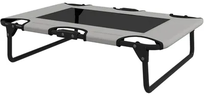 Produktbild von Erhöhtes Hundebett klappbar Haustierbett, Outdoor Hundeliege mit Netzdesign Hellgrau Oxford 75 x 51 x 18 cm