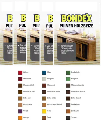 Produktbild von Bondex Pulver Holzbeize 5x 12,5g mahagoni dunkel