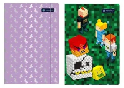 Obrázek produktu pro Složka A4 "Pixel&Unicorn" s gumičkou - kouzelné spojení stylu a funkčnosti pro vaše dokumenty! Ideální na univerzitu, do kanceláře i na kreativní projekty!