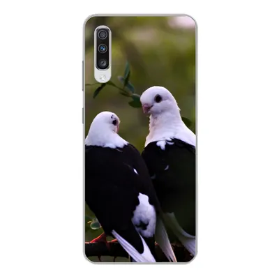 Produktbild von MuchoWow® Handyhülle Schutzhülle Hülle für Samsung Galaxy A70 Vögel - Zweig - Blätter Silikon Softcase Handy Hülle - Schutzhaube