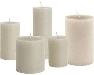 Cactula Stumpenkerzen-Set – Leinen – 5 Stück