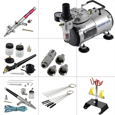 Produktbild von Agora-Tec® Airbrush Set EXPERT K2 red
