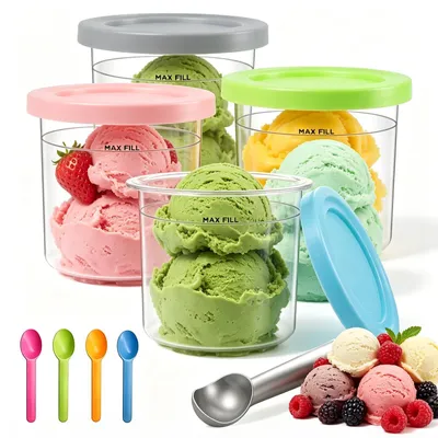 4er-Pack Eisbehälter für NC300/NC301, BPA-frei, spülmaschinengeeignet