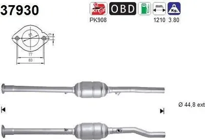 Obrázek produktu pro Katalisator Vw Golf V 1,4Fsi
