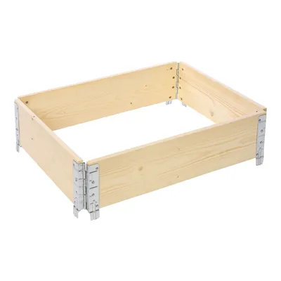 Produktbild von Garronda Holzaufsatzrahmen für Palette Aufbewahrungskiste aus Holz Hochbeete Holzkiste Natural 80/60