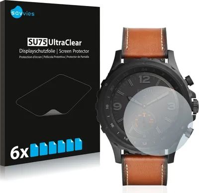 Produktbild von 6x Für Fossil Q Nate Schutzfolie Savvies Displayschutz Display Schutz Folie Klar Transparent
