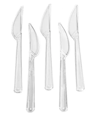 Produktbild von 100 Mehrweg Messer, Deluxe, transparent, 17,5 cm