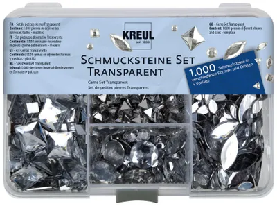 Dekostein-Set, 1000 transparente Steine, verschiedene Formen