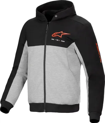 Image de Sweat à capuche Alpinestars Chrome V2 Sport Noir / Gris / Rouge-Fluo XXL