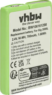 Produktbild von vhbw Akku kompatibel mit DeTeWe 260 ISDN schnurlos Festnetz Telefon (700 mAh, 2,4 V, NiMH)