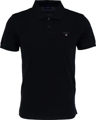 Produktbild von GANT Rugger Herren Pique Poloshirt, Farbe:schwarz, Größe:S