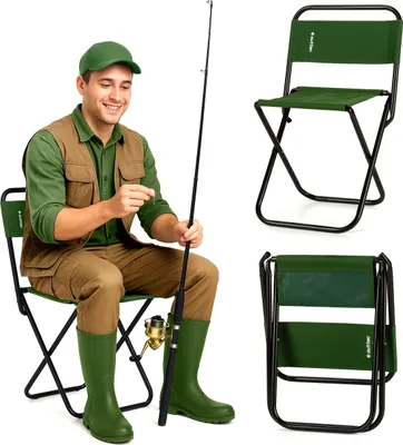 Obrázok produktu pre Outtec® Rybárske kreslo - do 100 kg - Kempingové kreslo, Skladacie kreslo, Skladacie kreslo, Záhradné kreslo, Ľahké kempingové kreslo, Plážové kreslo na záhradu, balkón, pláž