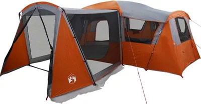 Produktbild von vidaXL Familienzelt mit Dach Grau und Orange 745 x 700 x 217 cm
