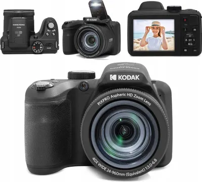 Zdjęcie produktu dla Kodak Astro Zoom AZ405, 20,68 MP, 5184 x 3888 px, BSI CMOS, 40x, Full HD, Czarny