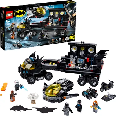 Produktbild von LEGO 76160 Super Heroes DC Batman Mobile Batbasis, Truck Spielzeug mit Batjet, Batquad, Motorrad und Wasserflitzer