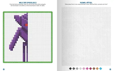 Image de Livre de coloriage de pixels pour les Minecrafteurs - Encore plus de pixels - 70 coloriages de pixels du monde de Minecraft