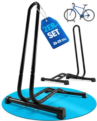 Produktbild von Fahrradständer boden - Ständer für Fahrräder & Mountainbike, Radständer SET Für Räder bis 29 Zoll - geeignete Reifenbreite 6,5 cm