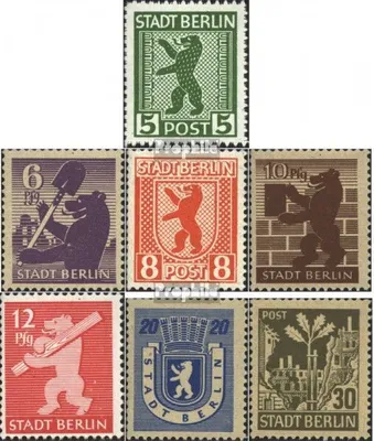 Produktbild von Briefmarken Sowjetische Zone (All.Bes.) 1945 Mi 1A-7A (kompl.Ausg.) postfrisch Berliner Bär