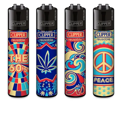 Produktbild von Clipper® Feuerzeuge 4er Set: 60ies