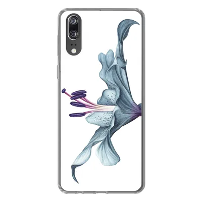 Produktbild von MuchoWow® Handyhülle Schutzhülle Hülle für Huawei P20 Blumen - Aquarell - Lilie Silikon Softcase Handy Hülle - Hardcover