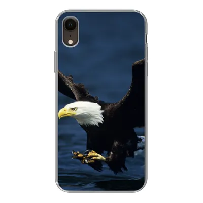 Produktbild von MuchoWow® Handyhülle Schutzhülle Hülle für iPhone XR Adler - Nahaufnahme - Wasser Silikon Softcase Handy Hülle - Schutzdeckel