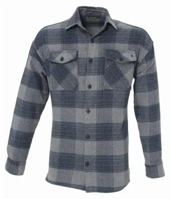 Immagine prodotto di Camicia di flanella H-265 camicia di flanella a quadri camicia da boscaiolo uomo camicia da boscaiolo cotone taschino grigio L