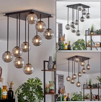 Produktbild von Isorella Deckenlampe aus Metall/Glas in Schwarz/Rauchfarben