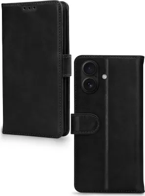 Produktbild von Mobilize Wallet iPhone 17 Hülle Echtes Leder Klapphülle Geldbörse - Schwarz