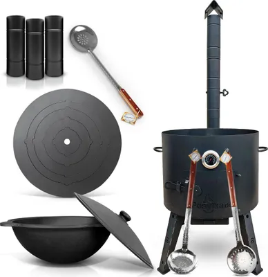 Produktbild von Gusseisen Kazan 22 L Kasan Herdplatte Feuerofen Utschak Ø 49 cm. Учак Учаг Uchag
