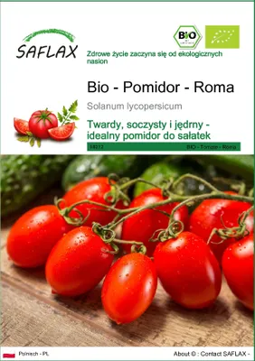 Zdjęcie produktu dla SAFLAX - Bio - Pomidor - Roma - 15 Nasiona - Solanum lycopersicum