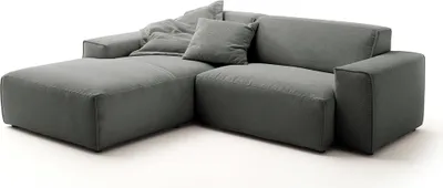 Produktbild von KAWOLA Sofa RANI Ecksofa Feincord anthrazit Recamiere links
