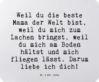 Produktbild von Mr. & Mrs. Panda Mauspad Weil du die beste... - Aquarellblau - Geschenk, Muttertag, Sprüche, mousematte, Danke Mama, Liebe, Mousepad, laptop, pc mausunterlage, Mouse Pad