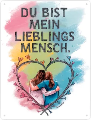 Produktbild von Bist mein Lieblingsmensch Metallschild XXL in 28x38 cm - Zwei Freundinnen