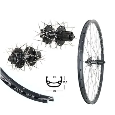 Produktbild von Bärwinkels Hinterrad 27,5 Zoll 21-584 Disc Shimano M475 Scheibenbremse 6 Loch 8,-9,-10 fach