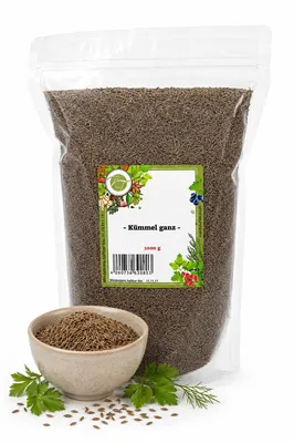 Produktbild von K T 1000 g / 1 Kg Kümmel ganz - Kümmelsamen - Kümmelsaat - echter Kümmel - caraway seeds - 1A Qualität