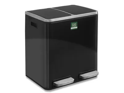 Immagine prodotto di Cestino a pedale | Felix | Sistema a scomparti | Nero | 2 x 30 litri (60 litri)