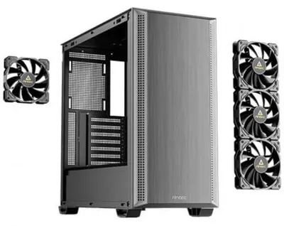 Produktbild von Antec P7 S, Midi Tower, PC, Schwarz, ATX, micro ATX, ITX, Stahl, Kunststoff, 17,5 cm