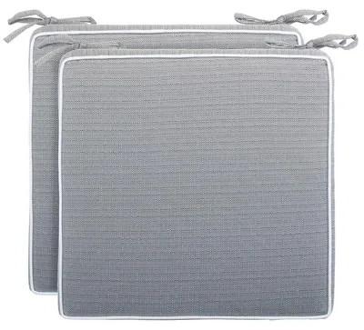 Obrázek produktu pro Sedák na židli, sada 2 kusů - 40 x 40 x 4 cm - Tmavě šedá - Polyester, voděodpudivý - Pro vnitřní i venkovní použití