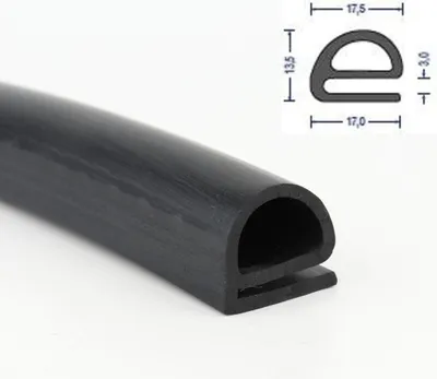 Produktbild von DP23 EPDM Vollgummi Halbrundprofil Hohlprofil D Profil 17,5x13,5 mm Gummidichtung