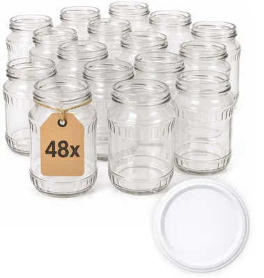 Produktbild von ART TWIST HOME Einmachgläser mit Schraubdeckel 48x 720 ml – Vorratsgläser Glasbehälter Vielseitige Robuste aus Dickem Glas - perfekt für Marmeladen Honig Säfte Gurken Konfitüren und Vorratshaltung