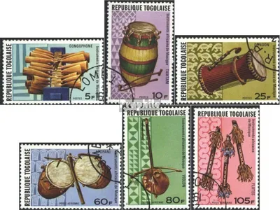 Produktbild von Briefmarken Togo 1977 Mi 1209A-1214A (kompl.Ausg.) gestempelt Musikinstrumente