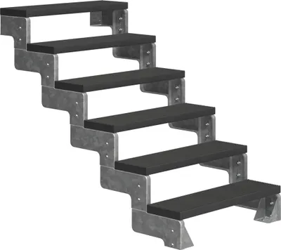 Produktbild von Dolle Außentreppe Gardentop 108-132cm Geschosshöhe mit Trimax anthrazit 80cm breit ohne Geländer